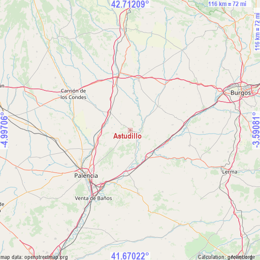 Astudillo on map