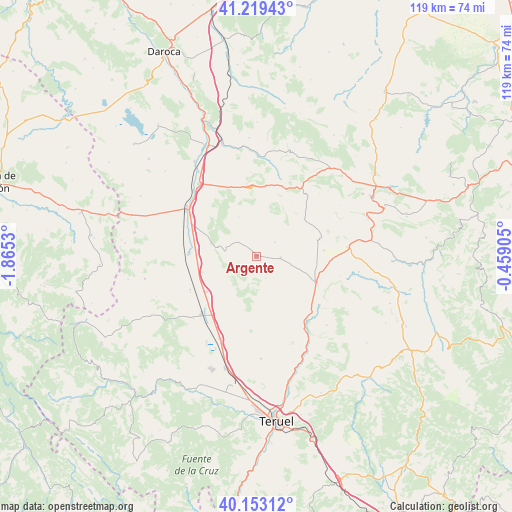 Argente on map
