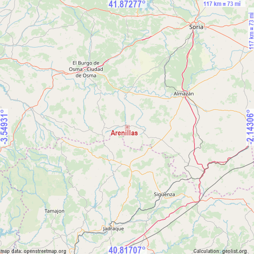 Arenillas on map