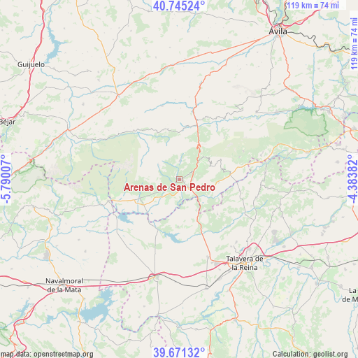 Arenas de San Pedro on map