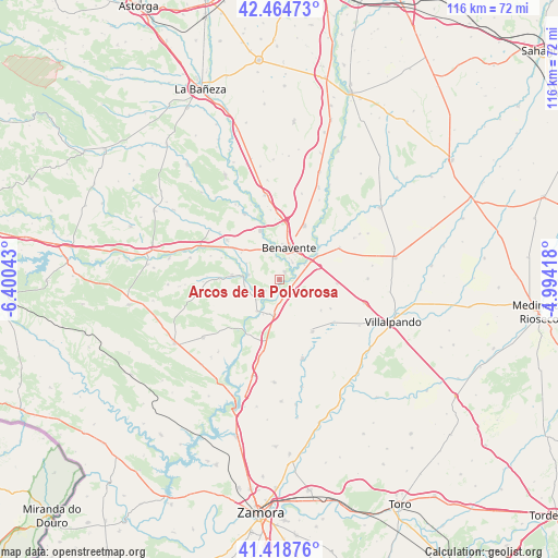Arcos de la Polvorosa on map