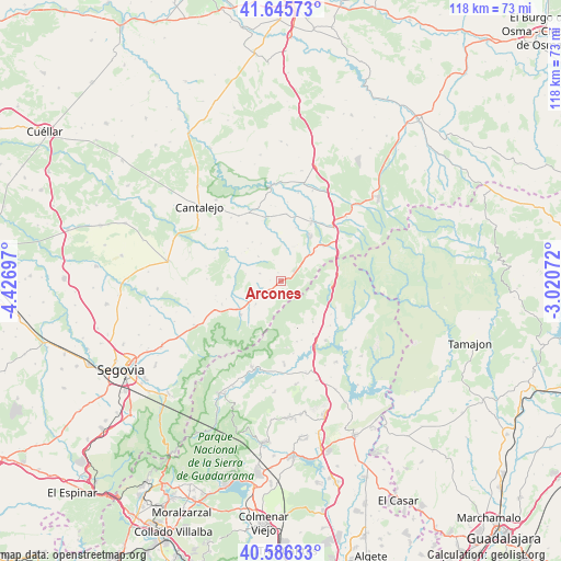 Arcones on map