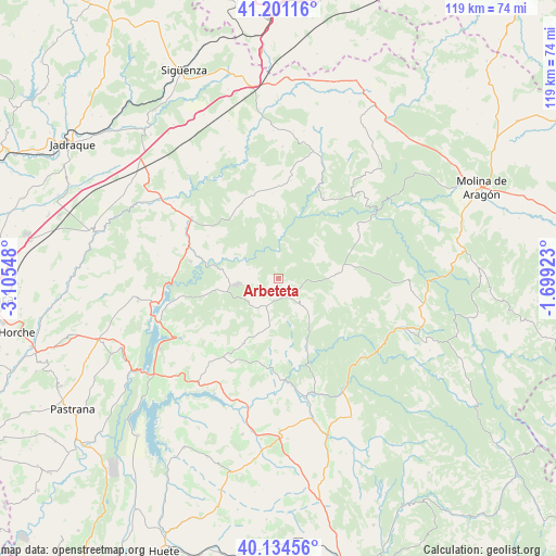 Arbeteta on map