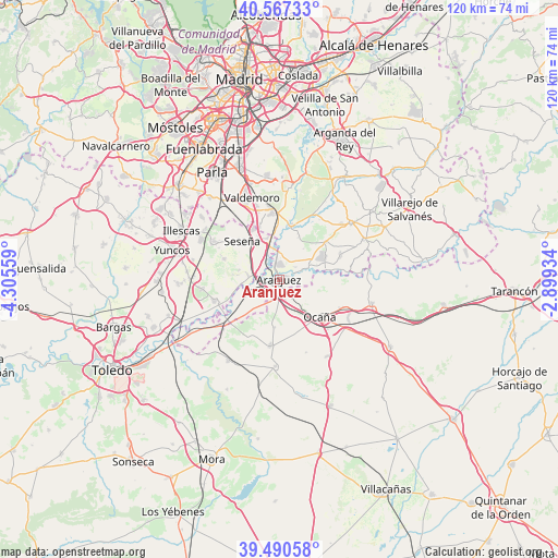 Aranjuez on map