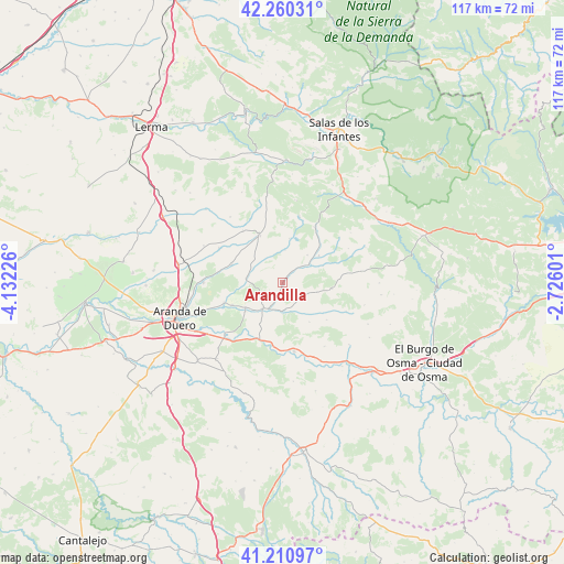 Arandilla on map