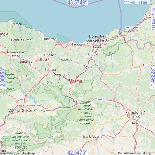 Arama on map