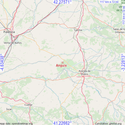 Anguix on map