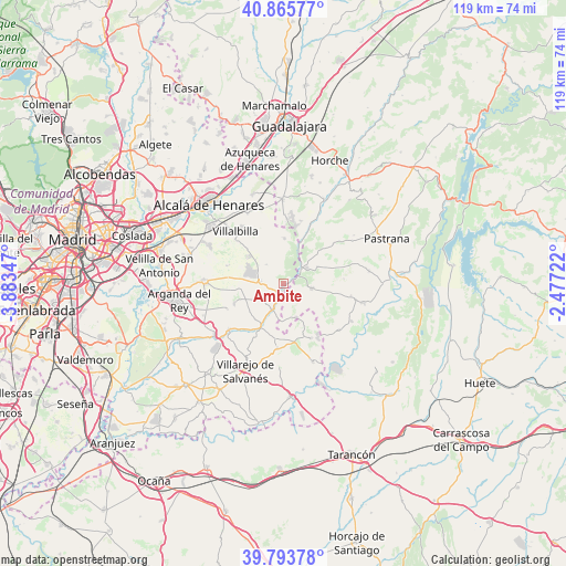 Ambite on map