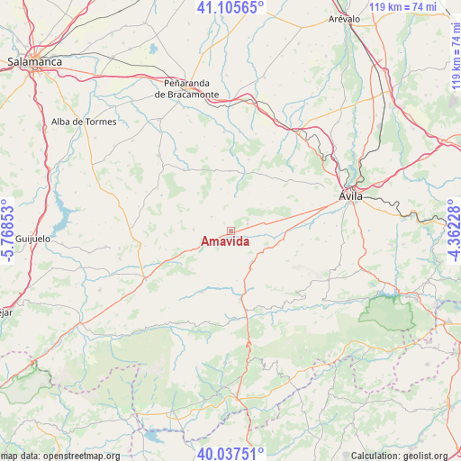 Amavida on map