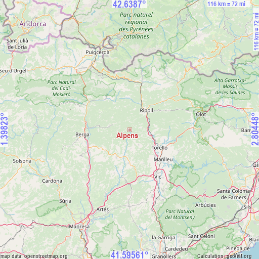 Alpens on map