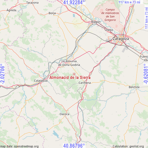 Almonacid de la Sierra on map
