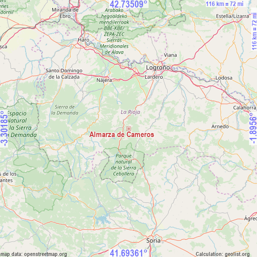 Almarza de Cameros on map