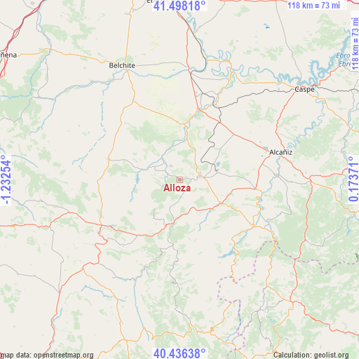 Alloza on map