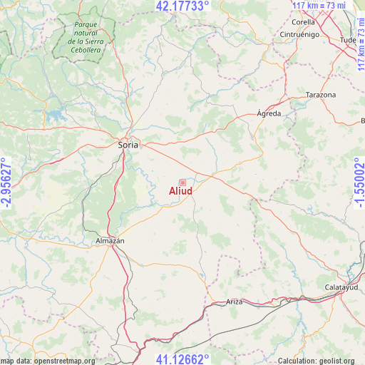 Aliud on map