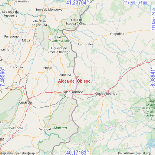 Aldea del Obispo on map