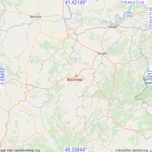 Alcorisa on map