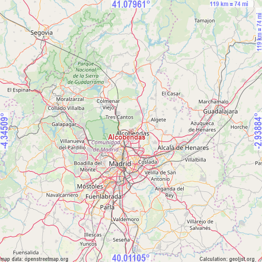 Alcobendas on map
