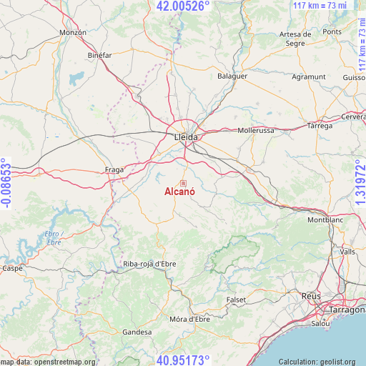 Alcanó on map