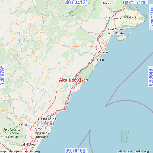 Alcalà de Xivert on map