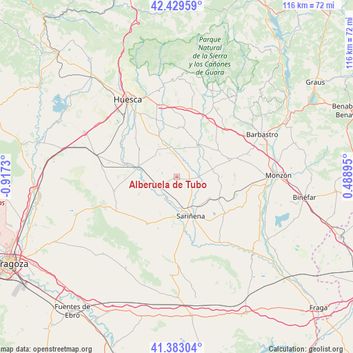 Alberuela de Tubo on map