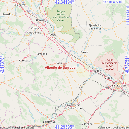 Alberite de San Juan on map