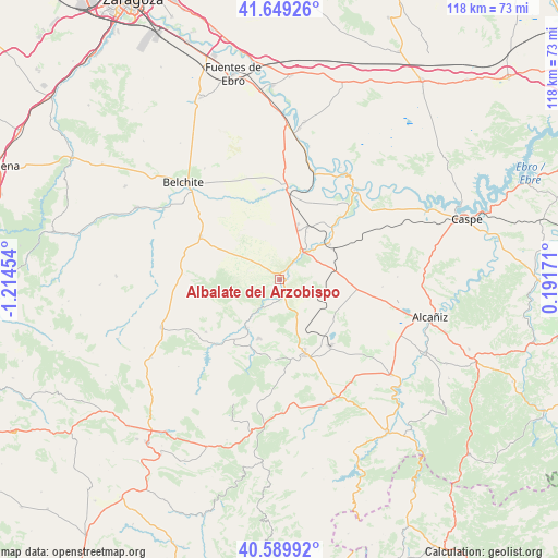 Albalate del Arzobispo on map