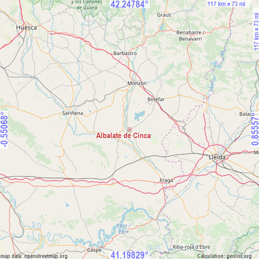 Albalate de Cinca on map
