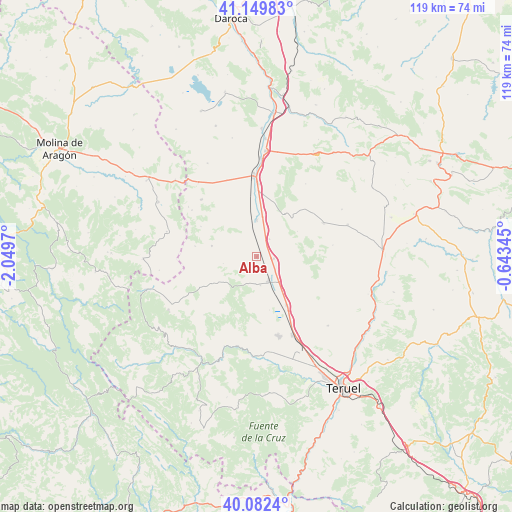 Alba on map