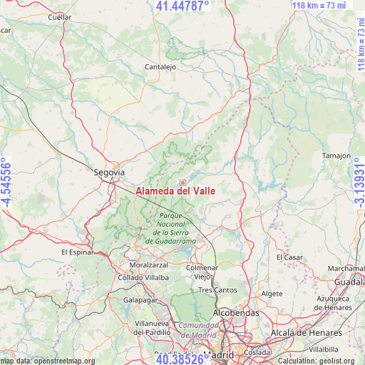 Alameda del Valle on map