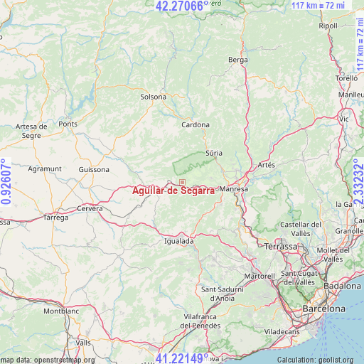Aguilar de Segarra on map