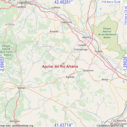 Aguilar del Río Alhama on map