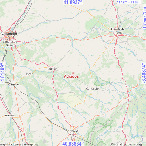 Adrados on map