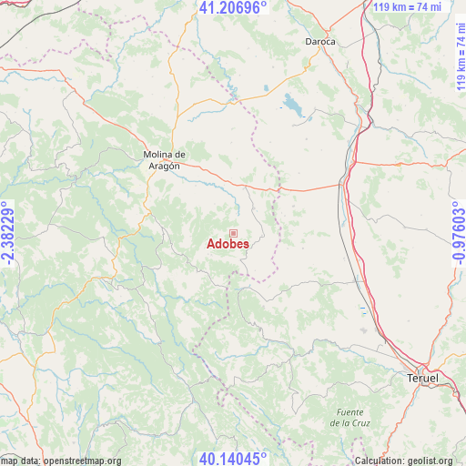 Adobes on map