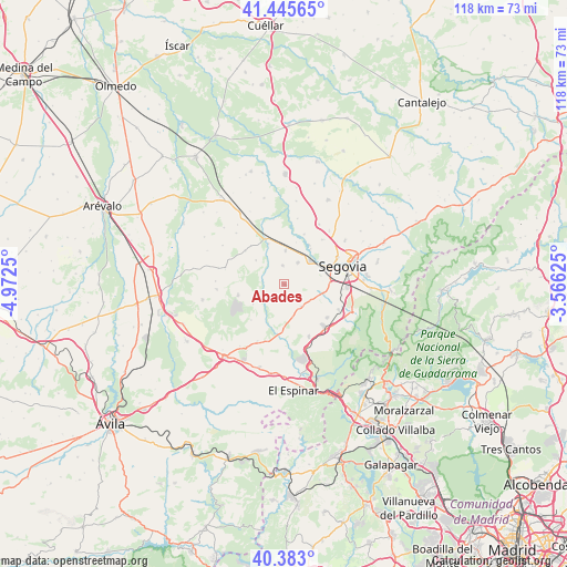 Abades on map