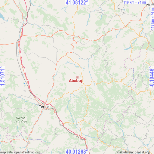 Ababuj on map