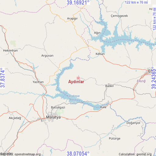 Aydınlar on map