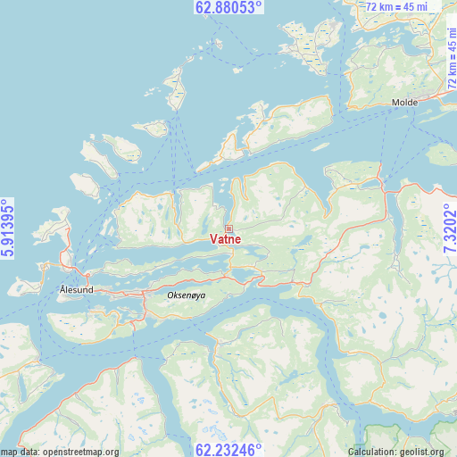 Vatne on map