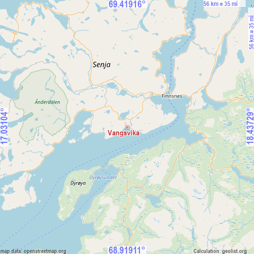 Vangsvika on map