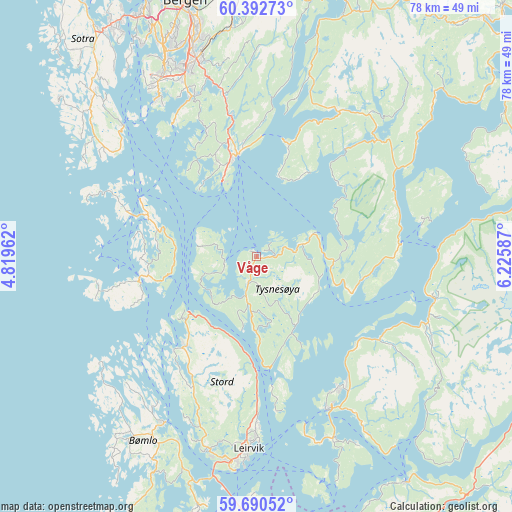 Våge on map