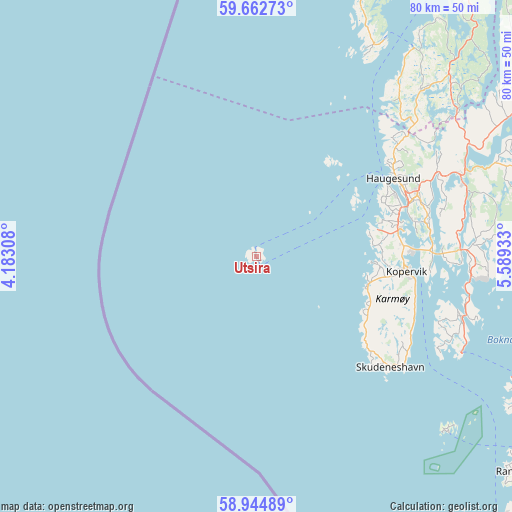 Utsira on map