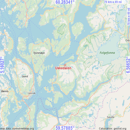 Uskedalen on map