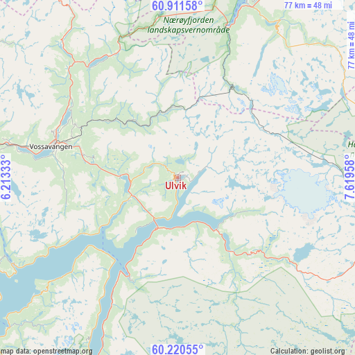 Ulvik on map