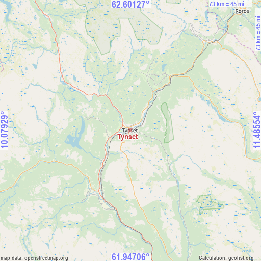 Tynset on map