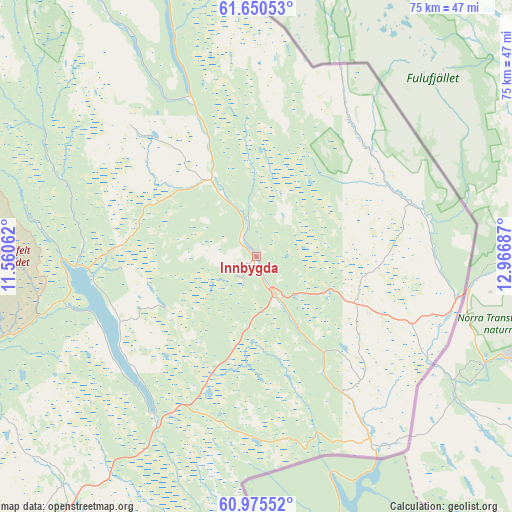 Innbygda on map