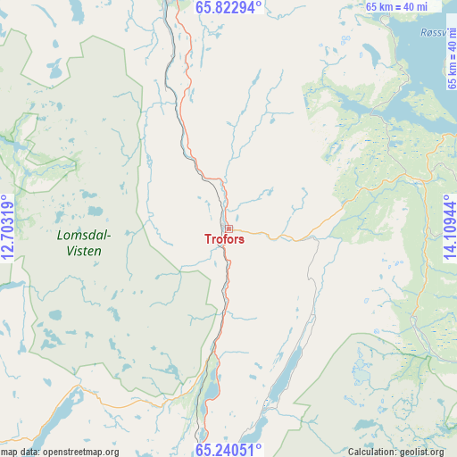 Trofors on map