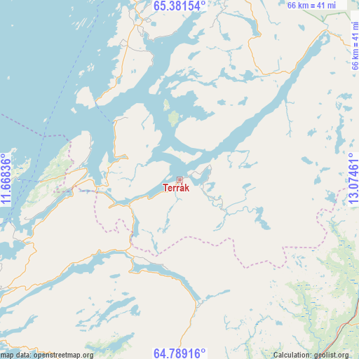 Terråk on map