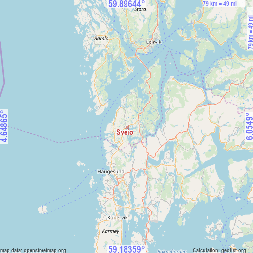 Sveio on map