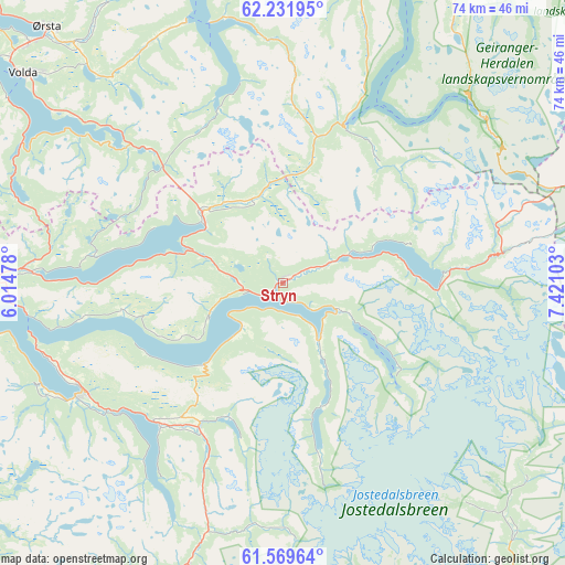 Stryn on map