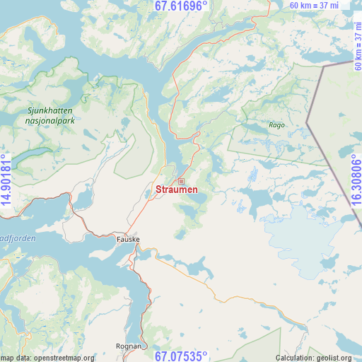 Straumen on map