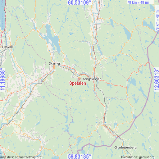 Spetalen on map